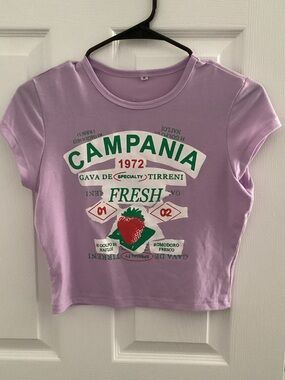 crop purple italian tee
